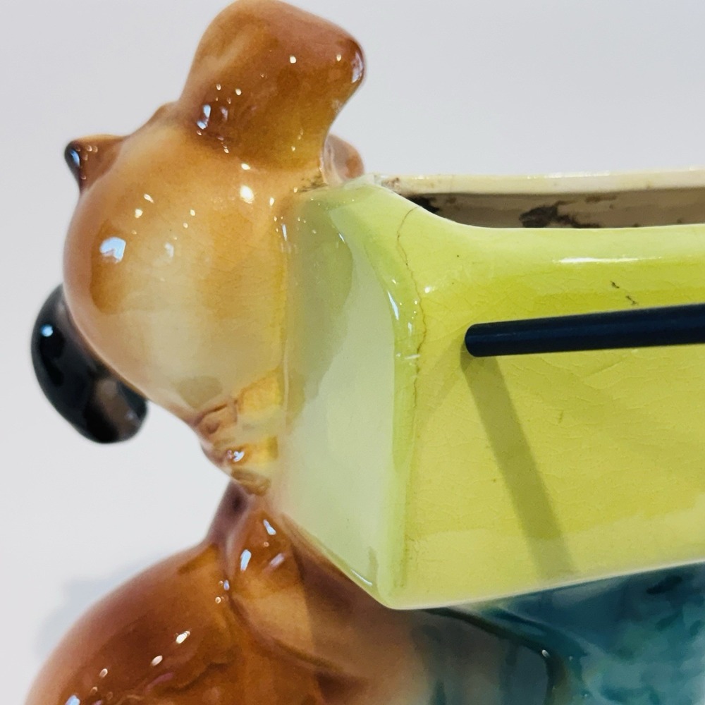 Vintage 50's Mid Century Puppy Dog & Mailbox‎ Planter Royal Copley 8" Tall - Picture 15 of 15